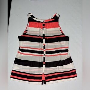 💙 7th Ave NY & Co Striped Button Down Tank Top Blouse